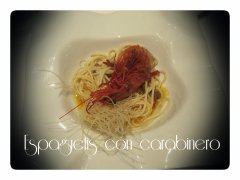 Espaguetis con carabinero
